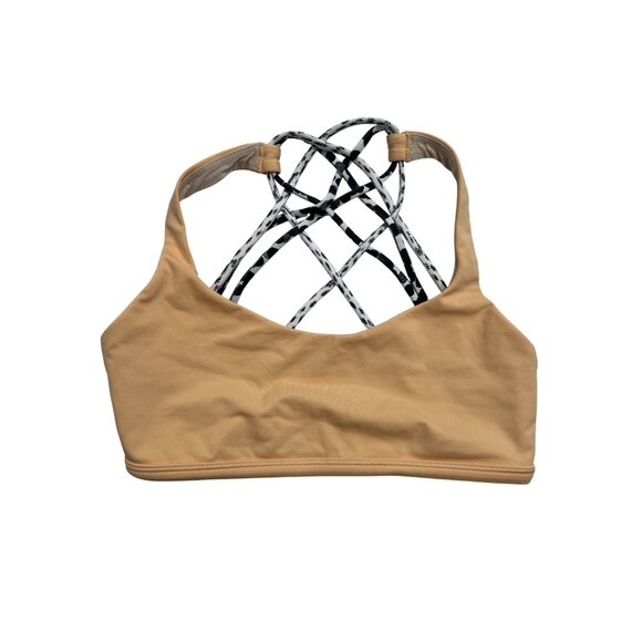 Lululemon Free To Be Sports Bra in Peach Fuzz Ace Spot White Black - Picture 1 of 3